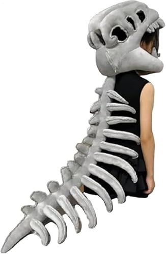 Realistisches Dinosaurierskelett-Kostümset – 3D-Dinosaurier-Halloweenkostüm, Dinosaurier-Skelett-Cosplay-Requisiten, Halloween-Totenkopf-Cosplay-Accessoires Für Männer, Frauen, Kinder Und Erwachsene von Uoqpty