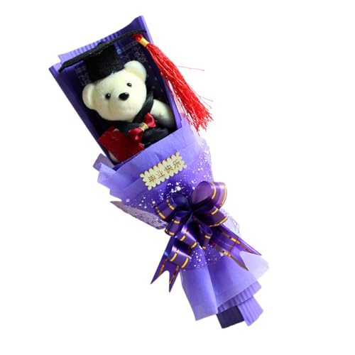 Uoqpty Abschluss Blumenstrauß | Abschlussmützen Bärenblumenstrauß - Erinnerungsgeschenk Zur Gratulation Für Schulabschluss, Uni & Grundschule von Uoqpty