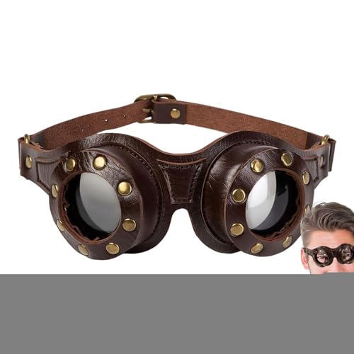 Uoqpty Brille für Cosplay, Steampunk-Halloween-Brille, Retro-Brille, verstellbar, für Männer und Frauen, Wüstenbergsteigen, Anime, Konventionen, Halloween-Kostümpartys von Uoqpty