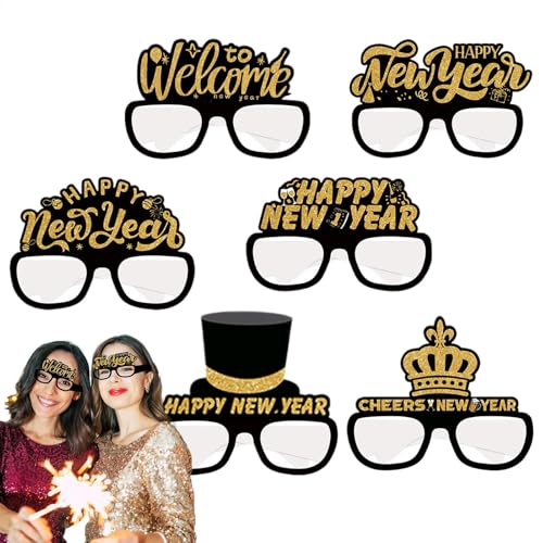 Uoqpty Silvesterbrille | Urlaubs-Brillen aus Papier – 6 x dekorative Brillen, Urlaubsbrillen, Foto-Requisiten, Kostüm-Brillen, Neujahrsdekorationen Uoqpty Silvesterbrille | Urlaubs-Brillen aus Papier – 6 x dekorative Brillen, Urlaubsbrillen, Foto-Requisiten, Kostüm-Brillen, Neujahrsdekorationen von Uoqpty