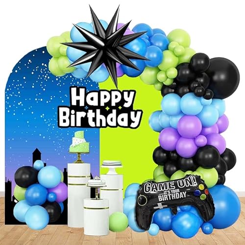 Geburtstags Videospiel Luftballons Dekorationen Game Geburtstag Deko für Geburtstags Dekorationen Partyzubehör von Uotroy