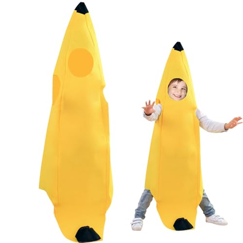 Lustiges Kinder-Bananenkostüm, Unisex-Maskerade-Kleid, einfaches An- und Ausziehen, Obstkostüm für Halloween, Weihnachten, Mottopartys und Cosplay Lustiges Kinder-Bananenkostüm, Unisex-Maskerade-Kleid, einfaches An- und Ausziehen, Obstkostüm für Halloween, Weihnachten, Mottopartys und Cosplay von Uoww