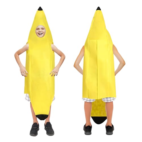Uoww Bananen Lustige Kostüm Kinder, Tropischer Obst-Overall für Halloween, Partys, Karneval, Weihnachten und Cosplay-Events, Bequem & Einfach Überziehbar, Einheitsgröße(110-140CM) Uoww Bananen Lustige Kostüm Kinder, Tropischer Obst-Overall für Halloween, Partys, Karneval, Weihnachten und Cosplay-Events, Bequem & Einfach Überziehbar, Einheitsgröße(110-140CM) von Uoww