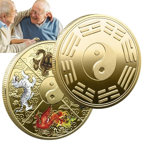 Uozonit Chinesische Münze, Münze, aus Metall, Tai Chi, Out zum Rubbeln für Lottoscheine, alte Münze I Ching für Geburtstag, Weihnachten, Ostern, Party Uozonit Chinesische Münze, Münze, aus Metall, Tai Chi, Out zum Rubbeln für Lottoscheine, alte Münze I Ching für Geburtstag, Weihnachten, Ostern, Party von Uozonit