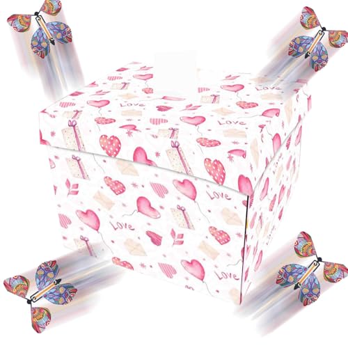 Uozonit Explosive Box für Abschlussfeier, explosive Box zum Geburtstag | lustige Explosionsbox für Diplome, kreative tragbare Schmetterlingsbox, Neuheit für Hochzeit, Uozonit Explosive Box für Abschlussfeier, explosive Box zum Geburtstag | lustige Explosionsbox für Diplome, kreative tragbare Schmetterlingsbox, Neuheit für Hochzeit, von Uozonit