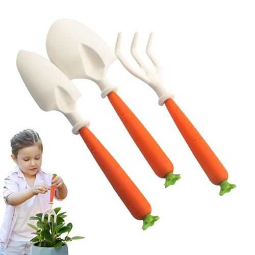Uozonit Gartenwerkzeuge für Kleinkinder – niedliches Gartenwerkzeug-Set mit Griff in Karottenform – robuste Gartenpflanzenwerkzeuge, Spielzeug Uozonit Gartenwerkzeuge für Kleinkinder – niedliches Gartenwerkzeug-Set mit Griff in Karottenform – robuste Gartenpflanzenwerkzeuge, Spielzeug von Uozonit