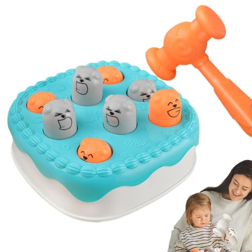 Uozonit Whack Game Mole, Wack One Maulwurf, Kuchenform, Wack Mole Hammer, Interaktives Spielzeug, Vorschulspielzeug für frühes Lernen, lustiges Spielspielzeug für Kinder von 1 bis 3 Jahren von Uozonit