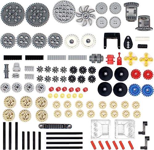 UpGLeuch 117Teile Technik Ersatzteile Set für Major Technik Modellbausatz, Klemmbausteine Technik Getriebe und Zahnstangen Technik Ersatzteile Verbinder,Stifte und Worm von UpGLeuch