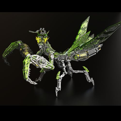 UpGLeuch Bunte 3D Metall Puzzle Erwachsene Mantis mit Licht, 3D Modellbausatz Metall für Erwachsene mit Werkzeugen, Desktop Ornaments Spielzeug Geschenke von UpGLeuch