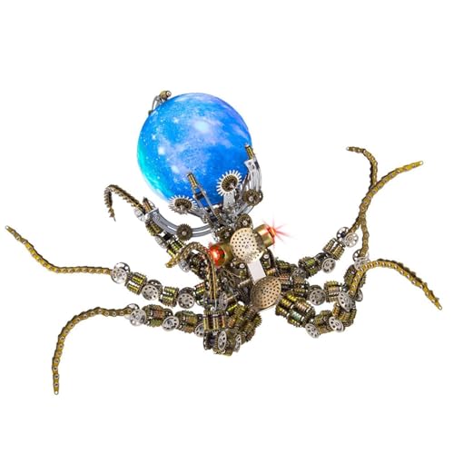 UpGLeuch Bunte 3D Metall Puzzle Erwachsene Oktopus-Klammer mit Licht, 3D Modellbausatz Metall für Erwachsene, Desktop Ornaments Spielzeug Geschenke ¡" von UpGLeuch