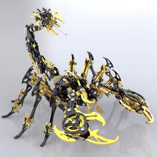UpGLeuch Bunte 3D Metall Puzzle Skorpion für Erwachsene, DIY 3D Metall Mechanisches Modell Erwachsener mit Werkzeugsatz,3D Modellbausatz Desktop Spielzeug Geschenke von UpGLeuch