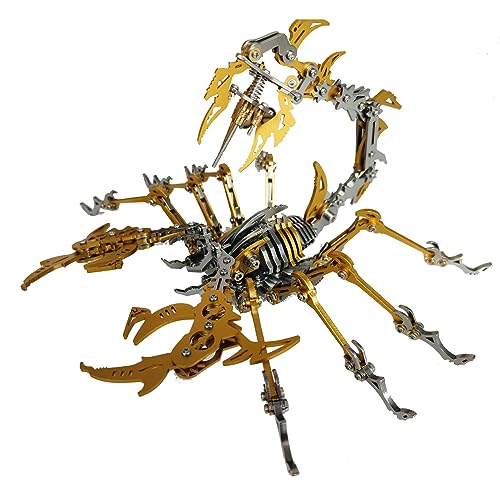 UpGLeuch Bunte 3D Metall Puzzles Skorpion für Erwachsene, DIY Bauspielzeug 3D Metall Skorpion Modell Bausätze mit Werkzeug, Desktop Spielzeug Geschenke für Erwachsene (Gold) von UpGLeuch