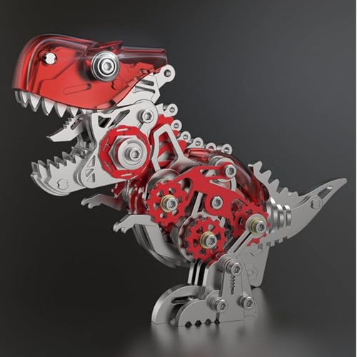 UpGLeuch Bunte 3D-Metallpuzzles für Erwachsene, Dinosaurier-Metallmodell-Kits, 3D-Metallbauspielzeug, Parasaurolophus-Modell mit Werkzeug, Edelstahl-Desktop-Spielzeug, Geschenke für Erwachsene von UpGLeuch