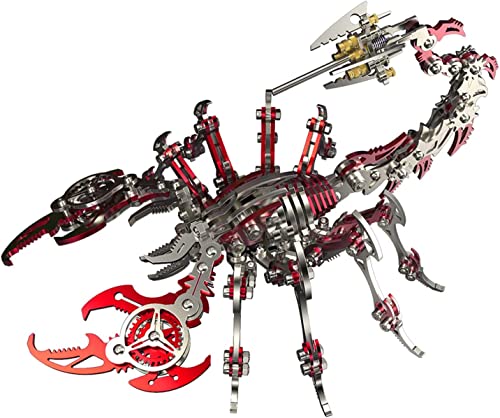 UpGLeuch 3D Skorpion Metall Puzzle Bunte Modell Kit,DIY 3D Puzzle Metall Erwachsene Skorpion mit Werkzeugsatz,Rot Metall 3D Puzzle Modellbausatz Desktop Spielzeug Geschenke von UpGLeuch