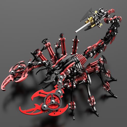 UpGLeuch Bunte 3D Skorpion Metall Puzzles für Erwachsene, 3D Metall Modellbausatz, DIY Bauspielzeug 3D Fuchs Modell Bausätze mit Werkzeug, Desktop Spielzeug Geschenke für Erwachsene von UpGLeuch
