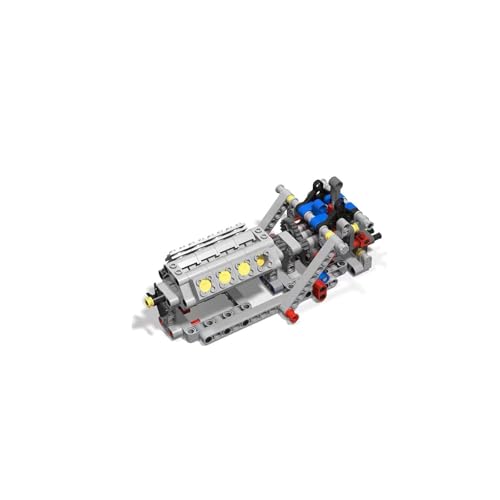 UpGLeuch Technik Ersatzteile Getriebe mit V8 Motor Bausteine für Major Technik Modellbausatz, Klemmbausteine Teile Technik Getriebe nud Motor Modell von UpGLeuch