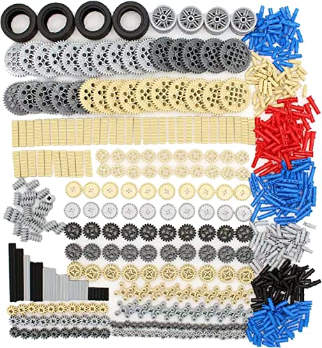 UpGLeuch Technik Ersatzteile Set für Lego Technic, 638Teile Technik Ersatzteile Getriebe Set und Reifen,Klemmbausteine Ersatzteile Technik Achse,Stifte,Zahnstange Kompatibel mit Lego von UpGLeuch