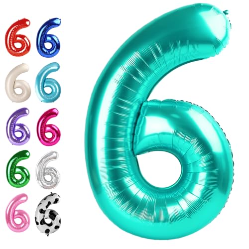 6 Zahlenballon, blaugrün von Upgesy