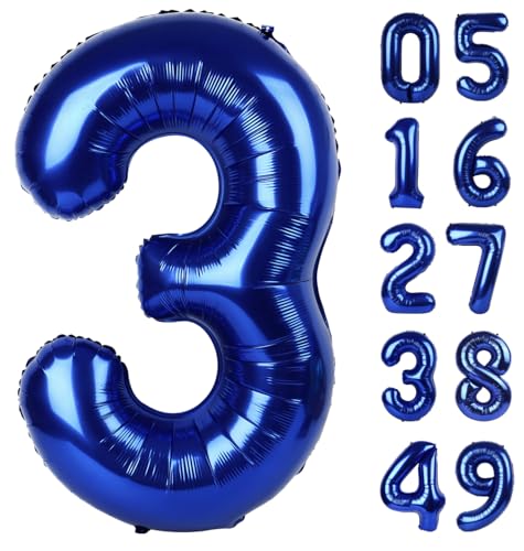 Nachtblauer Ballon mit 3 Zahlen von Upgesy