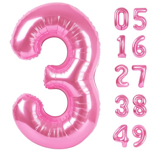 Rosa Ballon mit 3 Zahlen von Upgesy