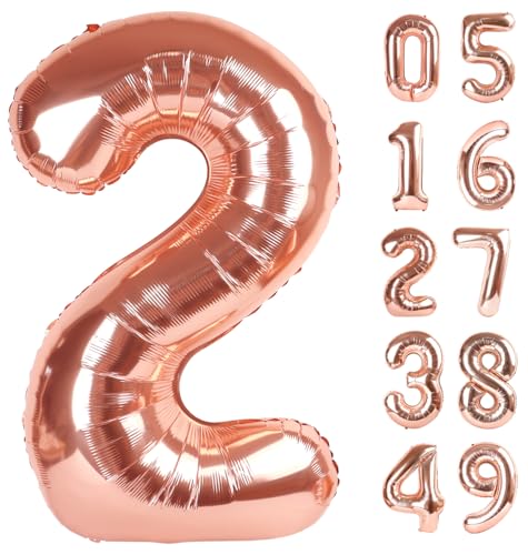 Rosegold Zahlenballon 2026 von Upgesy