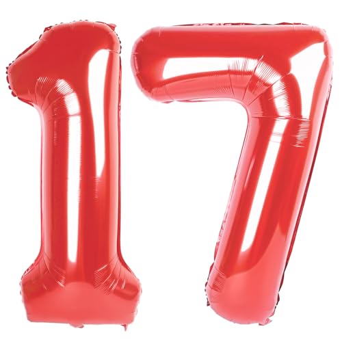 Rot Zahl 17 Ballon 40 Zoll Geburtstagsdekorationen, Zahl 17 Ballon Geburtstag Party Dekorationen, Jubiläumsdekorationen Abschlussfeiern Partyzubehör Rot Zahl 17 Ballon 40 Zoll Geburtstagsdekorationen, Zahl 17 Ballon Geburtstag Party Dekorationen, Jubiläumsdekorationen Abschlussfeiern Partyzubehör von Upgesy