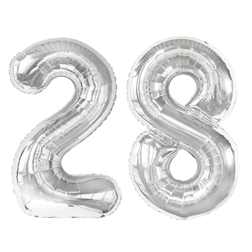 Silberner Zahlenballon 28 von Upgesy