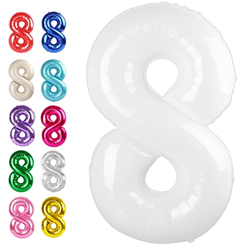 Weißer Ballon mit 8 Zahlen von Upgesy