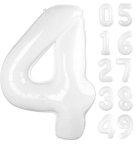 Zahlenballon weiß 4 von Upgesy