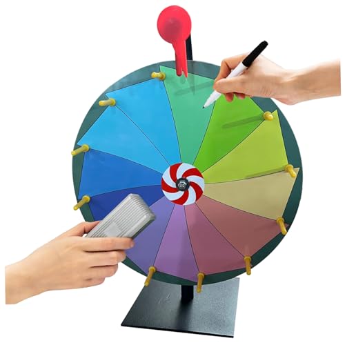 Drehen Sie das Rad mit Ständer 11, 81 Zoll 5 Farben 10 Slots Spinning Rad Trockener Lösche wiederverwendbarer Preis des Glückspinner von Upiulote