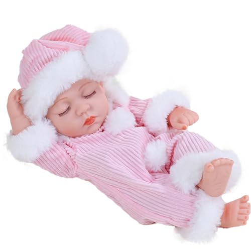 Upiulote 12 x 4 Zoll gekleidet bewegliche Gelenk Simulation Eye geschlossene Babypuppe Vinyl poable niedliche realistische Babypuppen Geschenk für Kinder, Style 2 Puppe von Upiulote