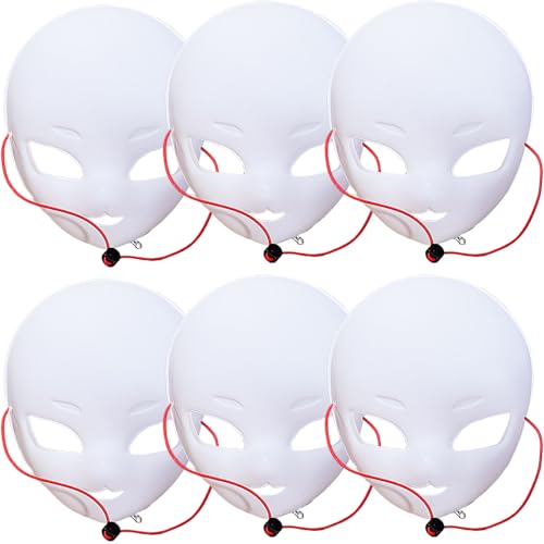 Upiulote Big Eye Fursuit Headmaske, 6pcs PVC Weiße Maske mit Riemen, DIY -Malkostüm, Halloween für Kawaii Masquerade Cosplay Upiulote Big Eye Fursuit Headmaske, 6pcs PVC Weiße Maske mit Riemen, DIY -Malkostüm, Halloween für Kawaii Masquerade Cosplay von Upiulote