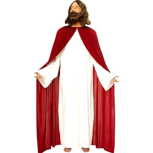 Upiulote Jesus Kostüm, atmungsaktives Jesus -Kostüm Erwachsener mit weißem Mant Upiulote Jesus Kostüm, atmungsaktives Jesus -Kostüm Erwachsener mit weißem Mant von Upiulote