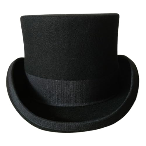 Upiulote Schwarzer Top -Hut formelle Magierhüte für Erwachsene Wolle Top Hut Showman Hüte für Männer Soziales Abendessen Butler Cosplay Kostüm Halloween Kostümzubehör Upiulote Schwarzer Top -Hut formelle Magierhüte für Erwachsene Wolle Top Hut Showman Hüte für Männer Soziales Abendessen Butler Cosplay Kostüm Halloween Kostümzubehör von Upiulote