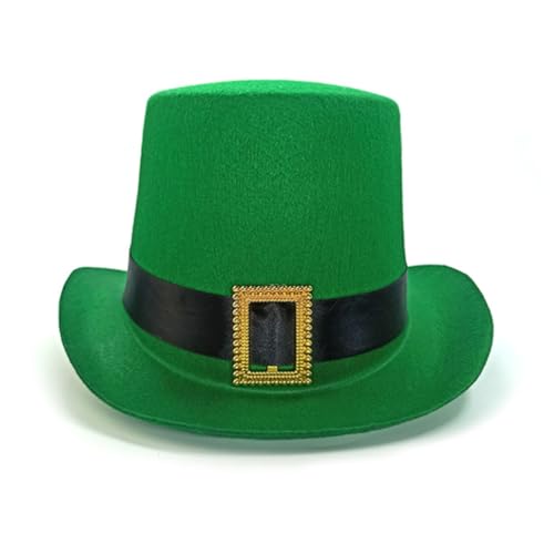 Upiulote St. Patricks Day Hut Green Top Hut Irish Shamrock mit schwarzer Band und goldener Schnalle für Kostüm St. Patricks Day Hüte Upiulote St. Patricks Day Hut Green Top Hut Irish Shamrock mit schwarzer Band und goldener Schnalle für Kostüm St. Patricks Day Hüte von Upiulote