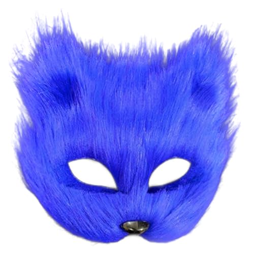 Upiulote Therian Maske, halbgesichts Fuchsmaske, atmungsaktives Tier für erwachsene Kinder, weiches glattes Cosplay pelziges Kostüm für Maskerade Party Ostern Blau Upiulote Therian Maske, halbgesichts Fuchsmaske, atmungsaktives Tier für erwachsene Kinder, weiches glattes Cosplay pelziges Kostüm für Maskerade Party Ostern Blau von Upiulote