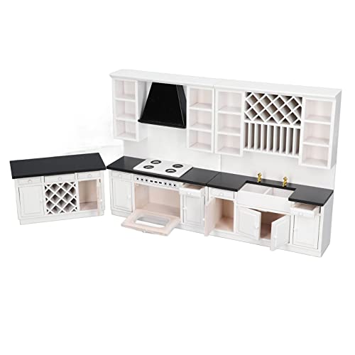 Puppenhaus-Küchenmöbel-Set im Maßstab 1:12, inklusive moderner Miniatur-Küchenschränke, ideal für Puppenhaus-Dekoration, Landschaftsornamente und Foto-Requisiten Puppenhaus-Küchenmöbel-Set im Maßstab 1:12, inklusive moderner Miniatur-Küchenschränke, ideal für Puppenhaus-Dekoration, Landschaftsornamente und Foto-Requisiten von Uplory