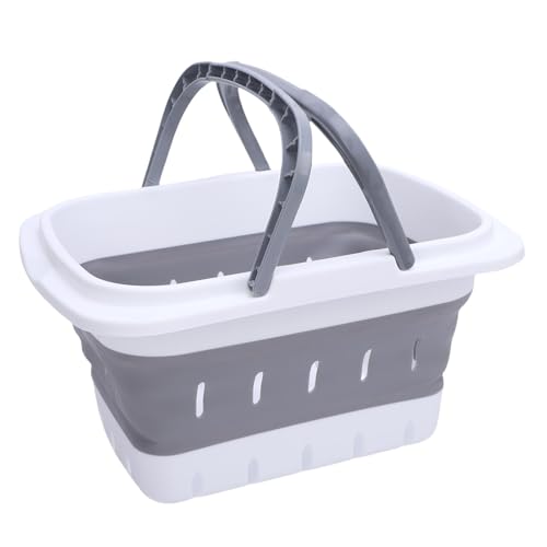 Uplory Foldable Bad Toy Storage Organizer hohl Schnellabfluss Trocknen Badewanne Spielzeug Aufbewahrungskorb für Badezimmer Küchenreise (Milcha Farbe) von Uplory