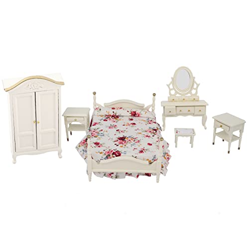 Uplory Wooden Dollhouse Möbel Set, 1: 12 Scale Doll House Möbel und Accessoires Set Miniaturpuppen Schlafzimmer Möbel Set für Kinder im Alter von 3 Jahren + Uplory Wooden Dollhouse Möbel Set, 1: 12 Scale Doll House Möbel und Accessoires Set Miniaturpuppen Schlafzimmer Möbel Set für Kinder im Alter von 3 Jahren + von Uplory