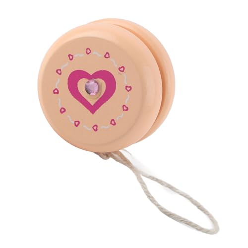 Uplory Yoyo für Kinder, Yo Yo Ball of Toy, süßes Cartoon -Muster Holz Yoyo Ball Spielzeug für Kinder Antibekleidung, 2,36x2,36 in (Pink Heart) von Uplory