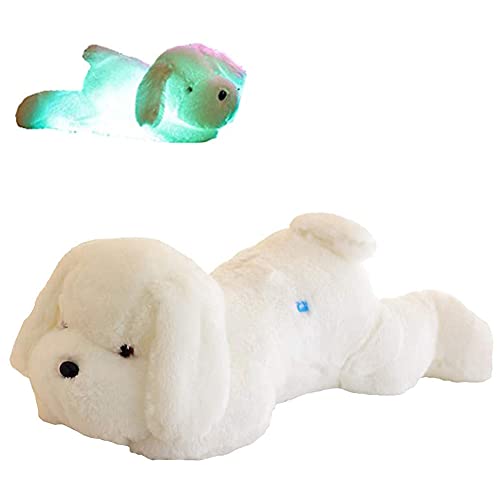 LED Hund Plüschtier Kissen,30cm Niedliche Leuchtende Kissen Stofftier Kuscheltier Tiere Plüschtier Plüsch Kissen Spielzeug Nachtlicht Kinderzimmer Dekokissen Geburtstagsgeschenk für Kinder Erwachsene von Uposao