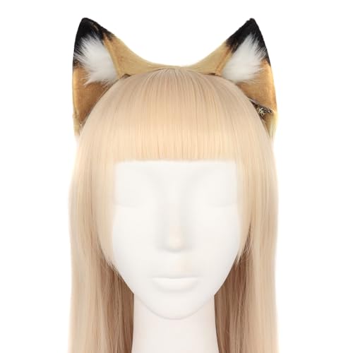 Uposao Anime Kostüm Löwenohren Stirnband und Schwanz Set Cosplay Fancy Dress Ohren Schwanz Kostüm Wildtier Cosplay Schwanz Löwenschwanz Kostüm Zubehör für Halloween Fasching Karneval Party Clips von Uposao