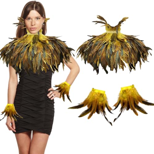Uposao Federkragen, Gothic Feder Achselzucken Schalkragen Halloween Kostüm Feder Epaulet Shrug Damen Federumhang Kostüm Bühne Schalkragen Damen Gothic Feder Cape Verkleidung Uposao Federkragen, Gothic Feder Achselzucken Schalkragen Halloween Kostüm Feder Epaulet Shrug Damen Federumhang Kostüm Bühne Schalkragen Damen Gothic Feder Cape Verkleidung von Uposao
