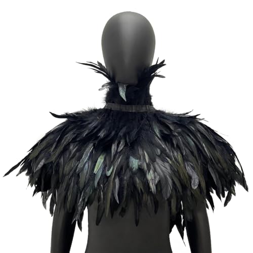 Uposao Federkragen, Gothic Feder Achselzucken Schalkragen Halloween Kostüm Feder Epaulet Shrug Damen Federumhang Kostüm Bühne Schalkragen Damen Gothic Feder Cape Verkleidung Uposao Federkragen, Gothic Feder Achselzucken Schalkragen Halloween Kostüm Feder Epaulet Shrug Damen Federumhang Kostüm Bühne Schalkragen Damen Gothic Feder Cape Verkleidung von Uposao