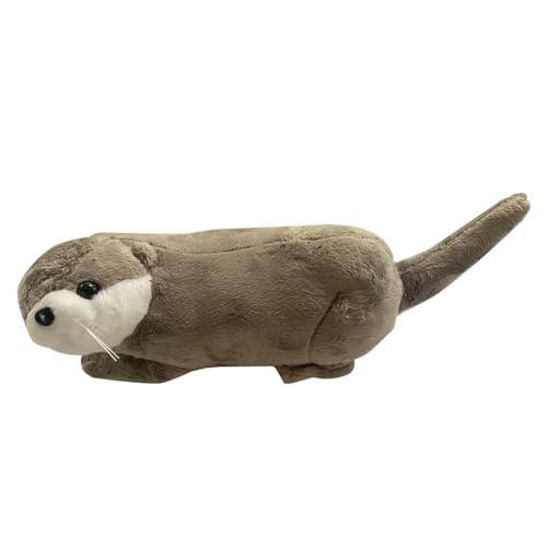 Uposao Fischotter Plüschtier, 40CM Kawaii Liegend Fischotter Stofftier Kuscheltier Spielzeug Ausgestopftes Tier Plüschkissen Gefüllt Wurfkissen Plüschpuppe Geschenk für Baby Kinder Mädchen Jungen,Grau von Uposao
