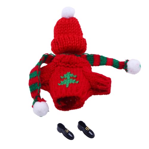 Uposao Puppenkleidung und Zubehör Set Mini Weihnachtspuppe Inklusive Plüsch gestrickt Pullover Mütze Schal Schuhe Uposao Puppenkleidung und Zubehör Set Mini Weihnachtspuppe Inklusive Plüsch gestrickt Pullover Mütze Schal Schuhe von Uposao