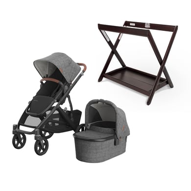 UPPAbaby Kinderwagen Vista V3 Greyson Charcoal Melange inklusive Babywannen Ständer Espresso UPPAbaby Kinderwagen Vista V3 Greyson Charcoal Melange inklusive Babywannen Ständer Espresso von Uppababy