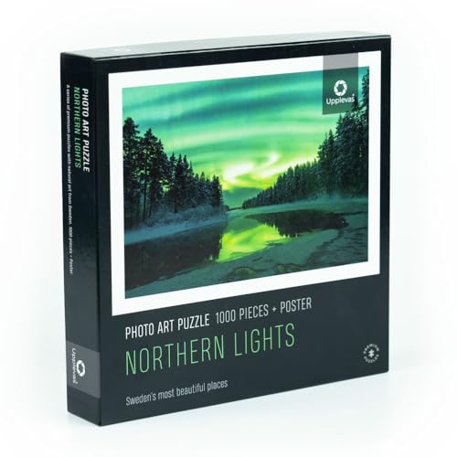 Upplevas Nordlicht Puzzles, Premium 1000 Teile, Lappland Norrland, Herausfordernde Puzzle für Erwachsene, Schweden Puzzles, Puzzle Schweden, Fotokunst Puzzles, Foto-Puzzles, Foto-Puzzles, Schweden, von Upplevas