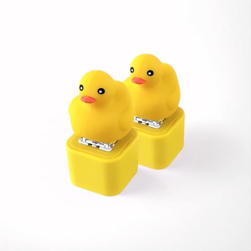 Quackendes Fidget-Spielzeug und Schlüsselanhänger, Quietschender Stressabbau-Clicker mit realistischen Quackgeräuschen, tragbares Angstlinderungswerkzeug für Erwachsene (2 Stück) von Uptiar
