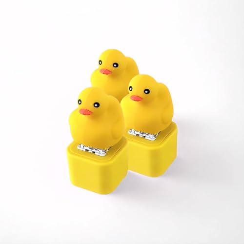 Quackendes Fidget-Spielzeug und Schlüsselanhänger, quietschender Stressabbau-Clicker mit realistischen Quackgeräuschen, tragbares Angstlinderungswerkzeug für Erwachsene (3 Stück) von Uptiar